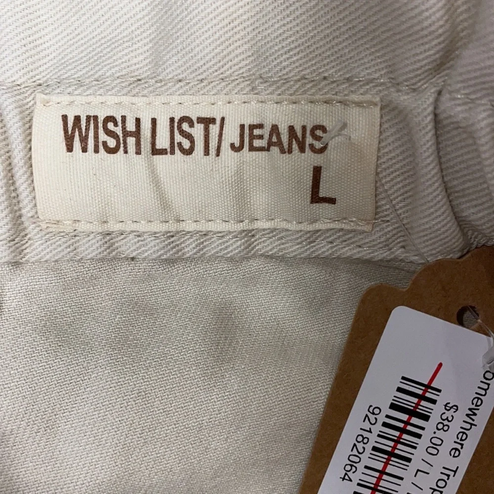 BNWT Wishlist Jeans Paperbag Style Ecru Cotton Shorts, Size L - Picture 5 of 6